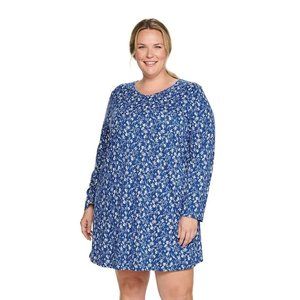 Women Nightgown Plus Size 3X Croft & Barrow® Long Sleeve Sleepshirt Ctn Bld Nwt
